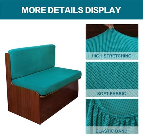KRFOONN RV Dinette Cushion Covers Stretch Camper Cushions Cover, Green Blue - Image 2