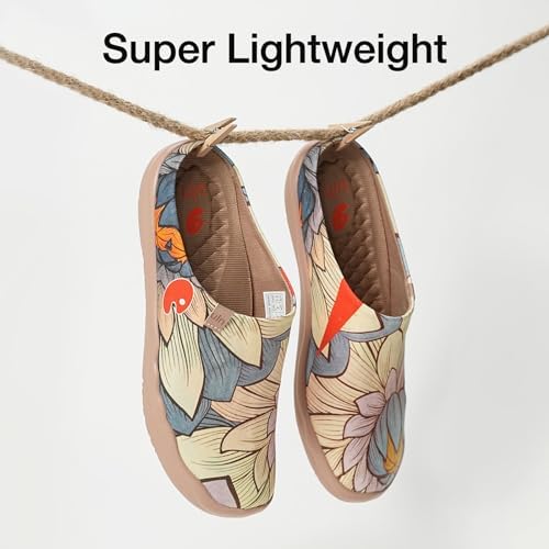 UIN Slipper Woman Travel Art Painted Shoes Wide Toe Casual Home Slip On Mules Malaga - Image 5