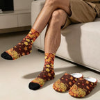 Jeiento Fuzzy Slippers and Sock Set Women's Warm Cozy Memory Foam House Shoes Soft Slip-on Slides - Image 3