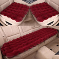 Luxury Thickened Plush Car Seat Cushion Set,Soft Fluffy Protector Warm Faux Rabbit Fur Non-Slip Front and Back Seat Covers (Red,3pcs) by EDVKLNG