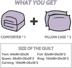 Decroom Lightweight 3 Pieces Comforter Set Queen Quilted Duvet Insert - Image 6