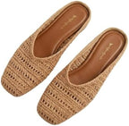 Elegant Bohemian Crochet Mules for Women, Breathable Hollow-Out Woven Knit Flats, Pointed Toe Summer Beach Sandals, Lightweight Slip-on Loafers for Travel & Daily Wear by Unknown