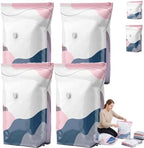 2026 No Pump Large Vacuum Storage Compression Bags, 3-Sec Press & Seal Heavy-Duty Space Saver Bags, Reusable Cube Vacuum Seal Bags for Jumbo Bedding, Comforters, Blankets & Clothes (Large,4PCS) by Unknown