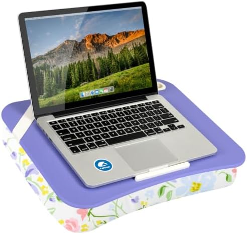 LAPGEAR Designer Lap Desk – Purple Flower, 2-Pack with Storage Basket - Image 7