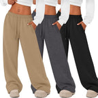 3 Pack Women's Wide Leg Baggy Sweatpants with Pockets by JoyMotion