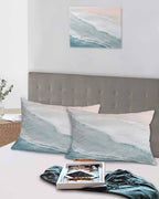 DecorLovee Summer Beach Queen Pillow Cases Set of 2 - Microfiber Bed Throw Pillow Covers, Ocean Nautical Coastal Seaside Aqua Beige Decorative Lumbar Pillow Cover with Envelope Closure for Sofa/Travel - Image 5