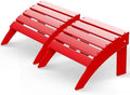 GREENVINES Adirondack Ottoman Set of 2, HDPE Plastic, Red by GreenVines
