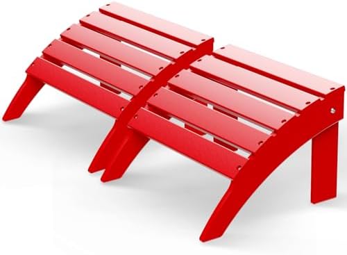 GREENVINES Adirondack Ottoman Set of 2, HDPE Plastic, Red by GreenVines
