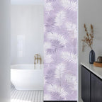 Window Privacy Film Frosted, Purple Botanical Reusable Static Cling Window Tints, Summer Palm Leaves Foliage Tropical Heat Control Windows Films for Offices, Balcony, 29.5 x 118 Inches - Image 3