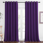 NICETOWN Patio Blackout Curtain Panels - Extra Wide Sliding Door Thermal Insulated Drape, Privacy Room Divider Curtain for Bedroom Office (Royal Purple, 66 x 118 Inch Long) by NICETOWN