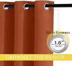 NICETOWN Burnt Orange Blackout Curtain for Sliding Door, Grommet Patio Door Curtain Wide Window Treatment Privacy Thermal Curtain for Bedroom/Living Room (1 Panel, W80 x L95) - Image 3