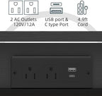 Adjustable Height Couch Table with USB-C Charging Station (Black) - Image 5