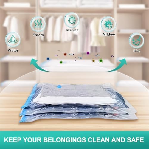Vacuum Bags for Clothes，20 Pack with Air Pump, 4 sizes x 5 Vacuum Bags - Image 5