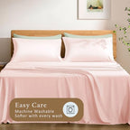 TOSMO Luxury Pillow Case Set of 2 - Cooling Viscose Derived from Bamboo - Oeko-TEX, Breathabl Silky Soft Pillow Cases with Envelope Closure (Queen / 20x30, Pale Pink) - Image 6