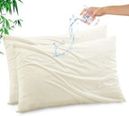 Gogreen Bamboo Rayon Waterproof Pillow Protector, Breathable Pillow Cover, Cooling Pillow Case Protector with Zipper, Super Soft Pillow Case Cover with Zipper (2 Packs, Standard 20"x26", Beige) by GOGREEN