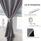AJAZZ Self Adhesive Curtains 100% Blackout Shades Window Cover Sticky Curtain Portable Easy Open Black Out Curtains for Bedroom Living Room No Drilling (Dark Grey, 59" W x 63" L 1 Panel) - Image 4