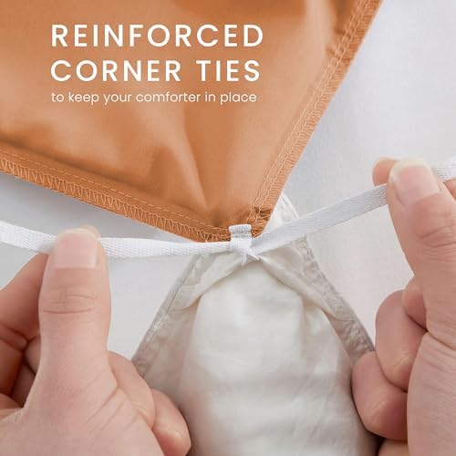 IR Imperial Rooms Bulk (10 Pack) Queen Size Duvet Cover (90 x 90) Inches + 2 Pillow Sham - Wholesale for Hotels, Airbnbs, Guest Bedroom Microfiber Button Closure Duvet Covers Bed Set (Peach) - Image 5