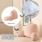 Large Plush Backrest Pillow for Sitting in Bed,Faux Fur,Pink - Image 4