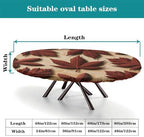Oval Fitted Tablecloth, Plaid Pattern Printed on Fitted Table Cover, for Parties & Celebrations Holiday Dinners, Fits for 48" x 68" Oval Tables - Image 4
