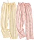STMAHER 2 Pack Women's Cotton Pajama Bottoms Lightweight Sleep & Lounge Pants Plaid Sleepwear Long Pj Pants by STMAHER