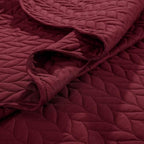 California King Quilt Set Bedspread Bedding Leaf Red 118x106 - Image 5