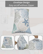 DecorLovee Coastal Pillow Cases Standard Size Set of 2 - Microfiber Bed Throw Pillow Covers, Blue Teal Coral Summer Beach Starfish Decorative Lumbar Pillow Cover with Envelope Closure for Sofa/Travel - Image 7