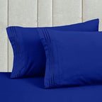 Mocassi Twin XL Size 4-Piece Bed Sheet Set - 1800 Premium Hotel Quality Microfiber 18-24 Inches Extra Deep Pocket Fitted Sheet- Luxury Soft, Breathable, Wrinkle, and Fade Resistant, Imperial Blue - Image 6