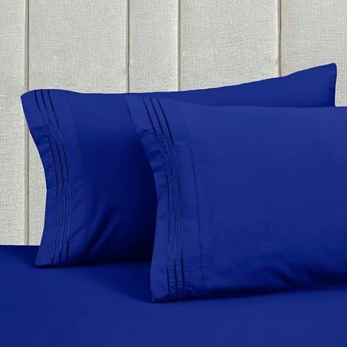 Mocassi Twin XL Size 4-Piece Bed Sheet Set - 1800 Premium Hotel Quality Microfiber 18-24 Inches Extra Deep Pocket Fitted Sheet- Luxury Soft, Breathable, Wrinkle, and Fade Resistant, Imperial Blue - Image 6