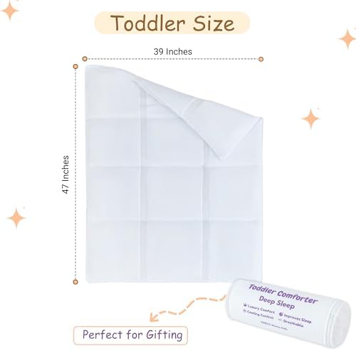 ZPECC Toddler Down Alternative Comforter, 39" x 47", White - Image 2