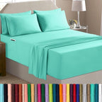 Elegant Comfort Luxury Soft 4-Piece 1500 Premium Hotel Quality Bed Sheet Set with Extra Deep Pockets 18-24 Inch, Wrinkle Free, Storage Pockets, Extra Deep Pocket 4PC Sheets, Twin XL, Paradise Teal by ELEGANTCOMFORT