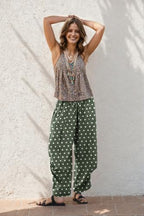TARSE Womens Linen Barrel Pants Casual Summer Travel Lounge Trousers - Image 2