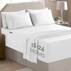 Elegant Comfort Luxury Soft 4-Piece 1500 Premium Hotel Quality Bed Sheet Set with Extra Deep Pockets 18-24 Inch, Wrinkle Free, Storage Pockets, Extra Deep Pocket 4PC Sheets, Twin, White - Image 2