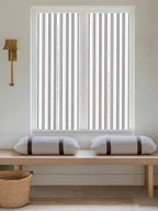Window Privacy Film Frosted, Black Vertical Striped Reusable Static Cling Window Tints, Minimalist Modern Lines Geometric Heat Control Windows Films for Offices, Balcony, 29.5 x 118 Inches - Image 5