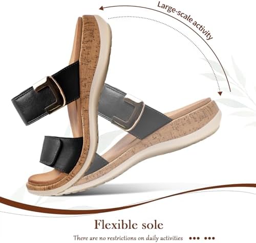 Littleplum Women Slides Sandals Arch Support Open Toe Slip on Sandals Soft Cushion Slippers Comfy Casual Summer Shoes for Walking Beach Travel - Image 6