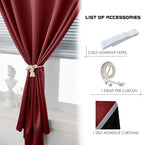 AJAZZ 100% Blackout Shades Window Cover Self Adhesive Curtains Sticky Curtain Portable Easy Open Black Out Curtains for Bedroom Living Room No Drilling (Burgundy, 59" W x 72" L 1 Panel) - Image 4
