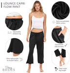 Sexy Basics Women's 100% Cotton Lounge Pants | Capri Style Pajama Sleep Bottoms | Drawstring & Pockets |Multi-Packs & Colors - Image 3