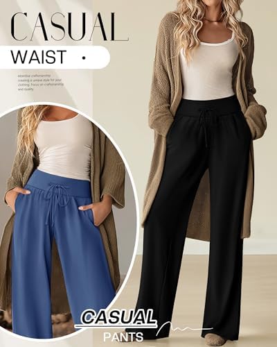 3 Pack Women's Comfy Lounge Pants Wide Leg Yoga Pants - Image 4