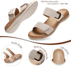 Littleplum Women Slides Sandals Arch Support Open Toe Slip on Sandals Soft Cushion Slippers Comfy Casual Summer Shoes for Walking Beach Travel - Image 4