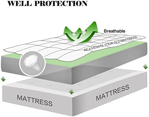EASELAND Queen Size Mattress Pad Pillow Top Mattress Topper Cotton Top - Image 3