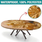 Oval Table Protector Pad, Plaid Pattern Printed on Elastic Dining Table Cover, for Home & Daily Use Nightstands, Fits for 54" x 76" Oval Tables - Image 2