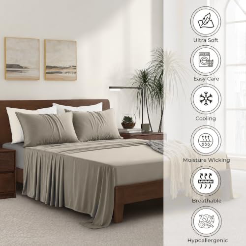 King Envelope Pillowcase Set | 100% Viscose | Organically Grown | Ultra Soft | Cooling | 2pcs [Cocoa] - Image 2