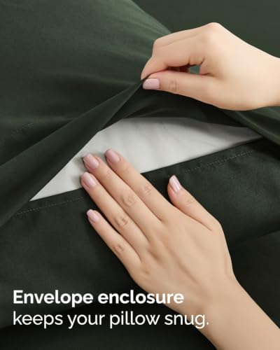 Cal King 6 Piece Bed Sheet Set - Breathable & Cooling Sheets - Forest Green - Image 5