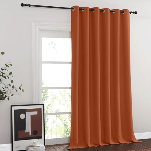 NICETOWN Burnt Orange Blackout Curtain for Sliding Door, Grommet Patio Door Curtain Wide Window Treatment Privacy Thermal Curtain for Bedroom/Living Room (1 Panel, W80 x L95) - Image 2