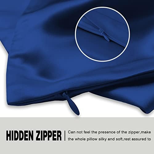 Suatien Mulberry Silk Pillow Cases 2 Pack Queen Size, Royal - Image 4