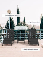 KINGYES Folding Adirondack Ottomans Set of 4 for Adirondack Chair, Black - Image 5