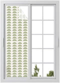 Window Privacy Film Frosted, Sage Green Boho Reusable Static Cling Window Tints, Middle Century Geometric Abstract Art Heat Control Windows Films for Offices, Balcony, 29.5 x 118 Inches by Unknown