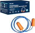 NRR 33dB Foam Ear Plugs with Cord,100 Pairs/Box，for Sleeping by GOL-SIV
