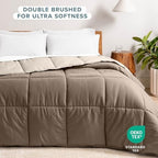 Bare Home Reversible Comforter (King, Taupe/Sand) - Image 3