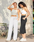 G4Free Yoga Pants for Women Wide Leg Pants with Pockets High Waisted - Image 3