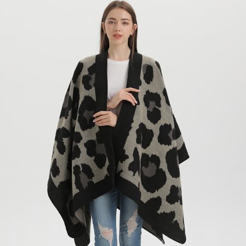 Lacavocor Women's Shawl Wrap Poncho Cape Cardigan Open Front - Image 2